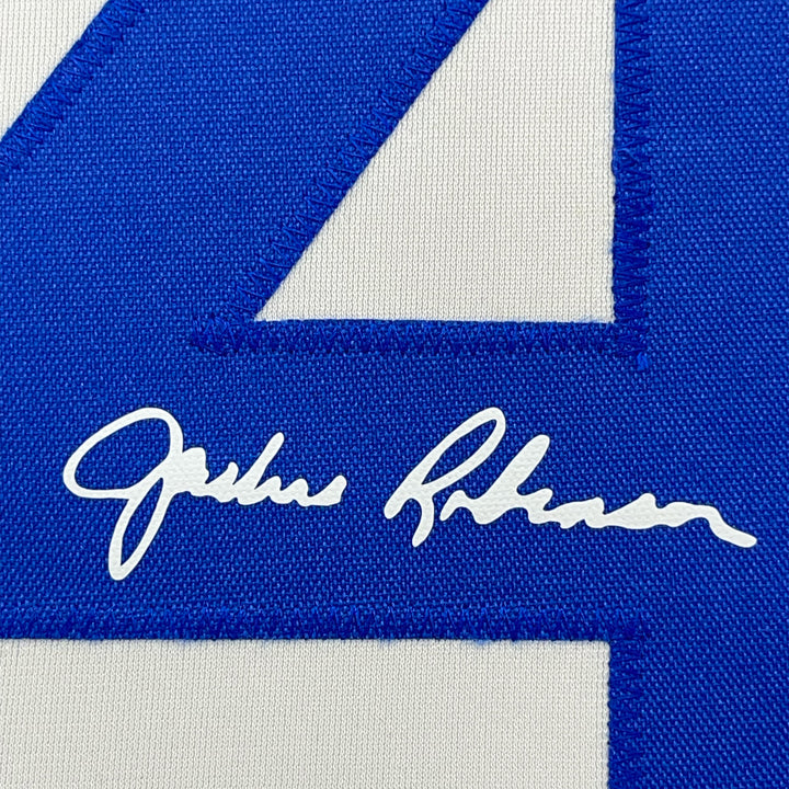 Framed Facsimile Autographed Jackie Robinson 33x42 LA Reprint Laser Auto Jersey