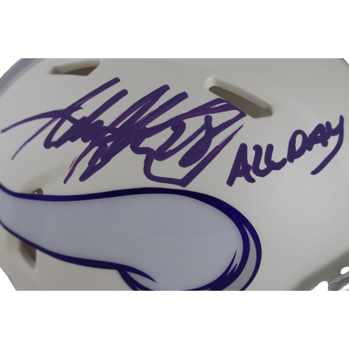Adrian Peterson Signed Minnesota Vikings Alt Mini Helmet All Day Beckett 50196