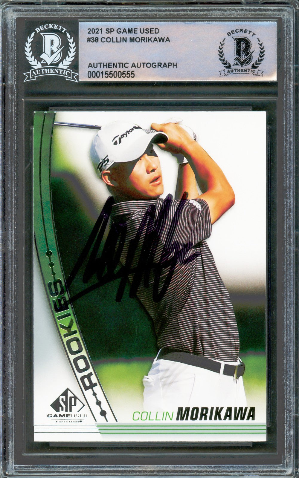 Collin Morikawa Signed 2021 Upper Deck SP Game Used RC 38 Beckett #15500555