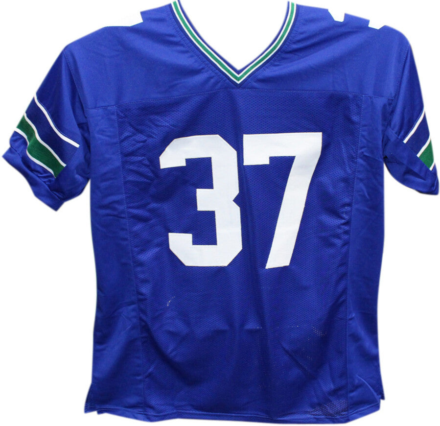 Shaun Alexander Autographed/Signed Pro Style blue jersey Beckett 41013