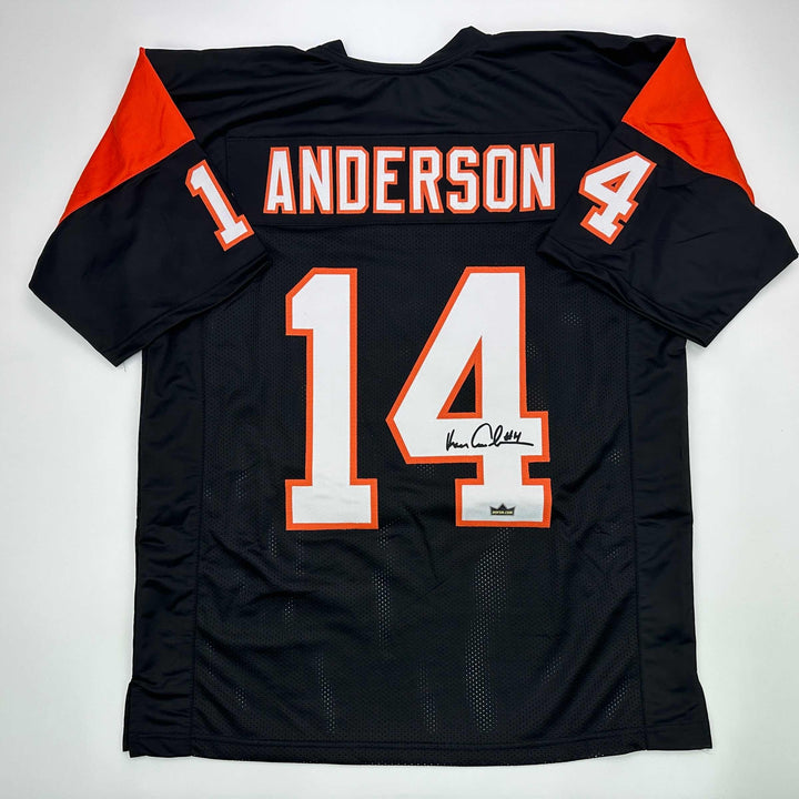 Facsimile Autographed Ken Anderson Cincinnati Black Reprint Jersey Size Men's XL