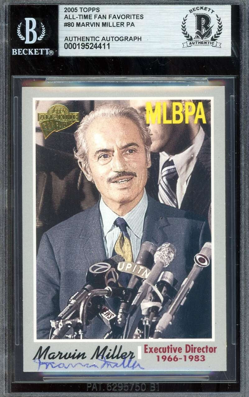 Marvin Miller Beckett BAS Signed 2005 Topps All Time Fan Fav Autograph