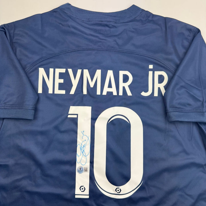 Autographed/Signed Neymar Jr Paris Saint-Germain Blue Soccer Jersey BAS COA