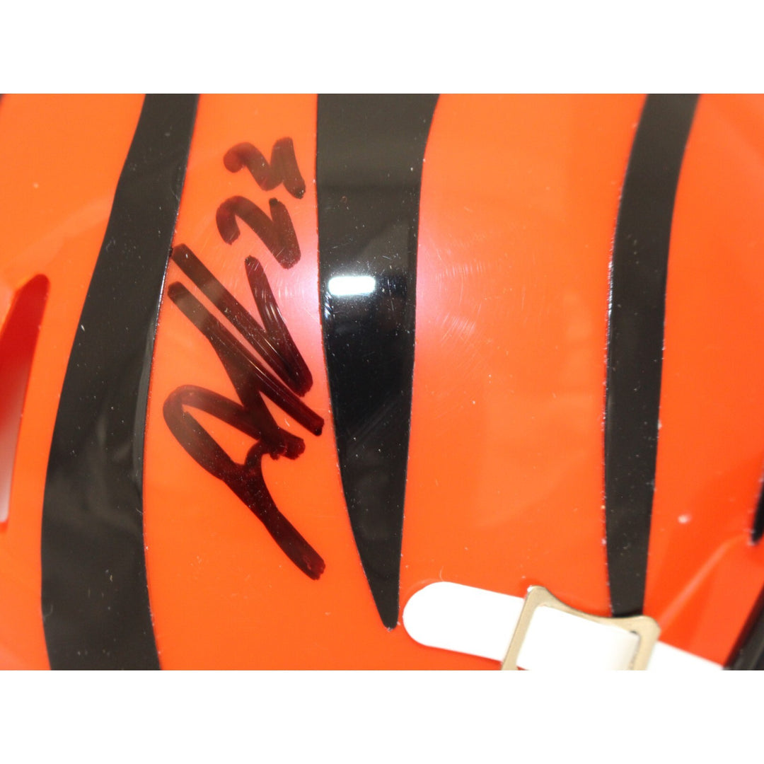 Dax Hill Autographed/Signed Cincinnati Bengals Mini Helmet Beckett 42765