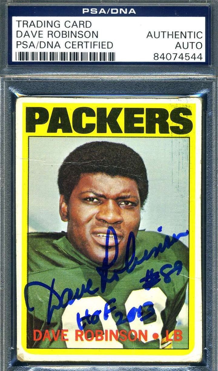 Dave Robinson PSA DNA Coa Signed 1972 Topps Autograph