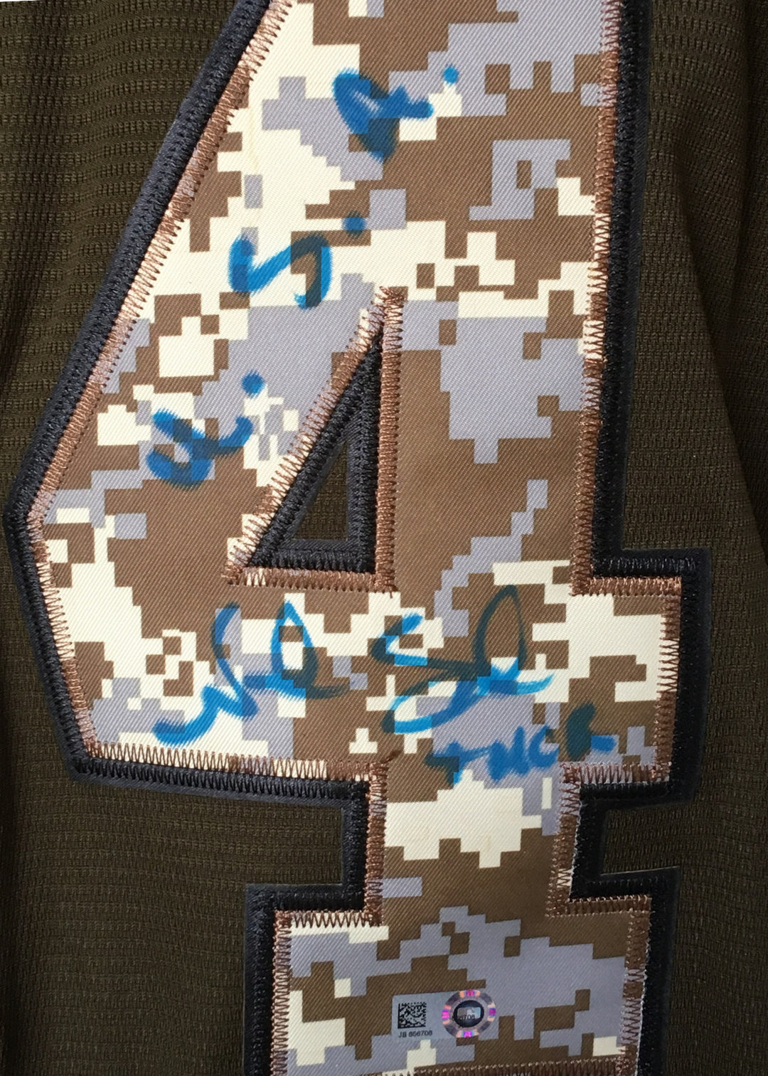 Noah Syndergaard signed Mets salute service Camo jersey THOR USA Auto MLB holo