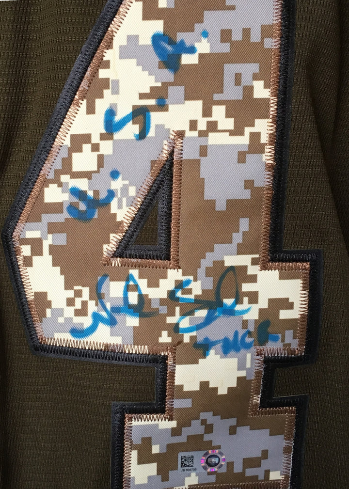 Noah Syndergaard signed Mets salute service Camo jersey THOR USA Auto MLB holo