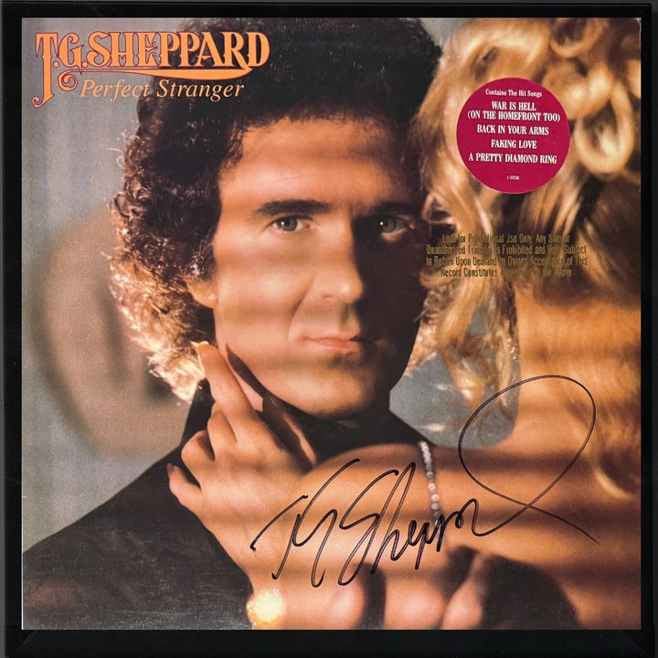 T.G. Sheppard signed 1982 Perfect Stranger Album Cover/Vinyl Record Framed- JSA