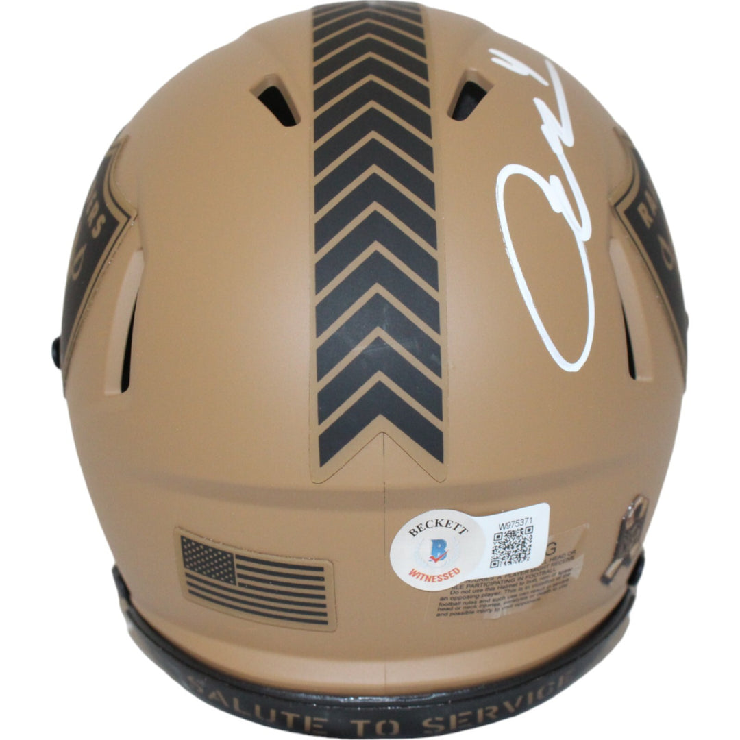 Aidan O'Connell Signed Las Vegas Raiders Mini Helmet 23 Salute Beckett 43084