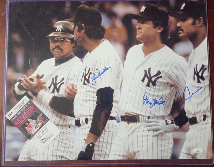 Chris Chambliss Graig Nettles Lou Piniella JSA Coa Signed 16x20 Photo Yankees