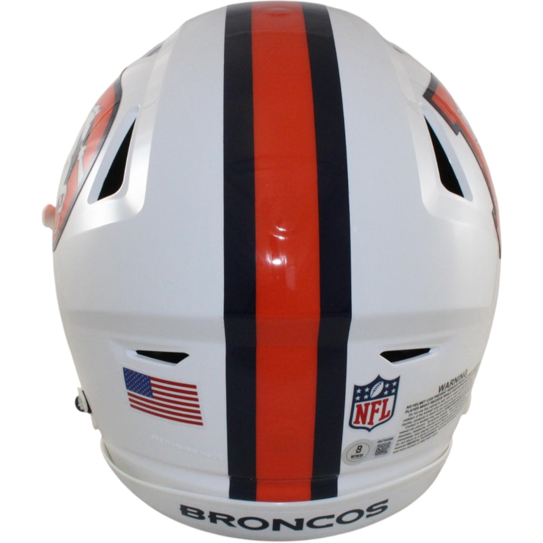 Bo Nix Autographed Denver Broncos SpeedFlex 23 Alt Helmet Beckett Witness 56429