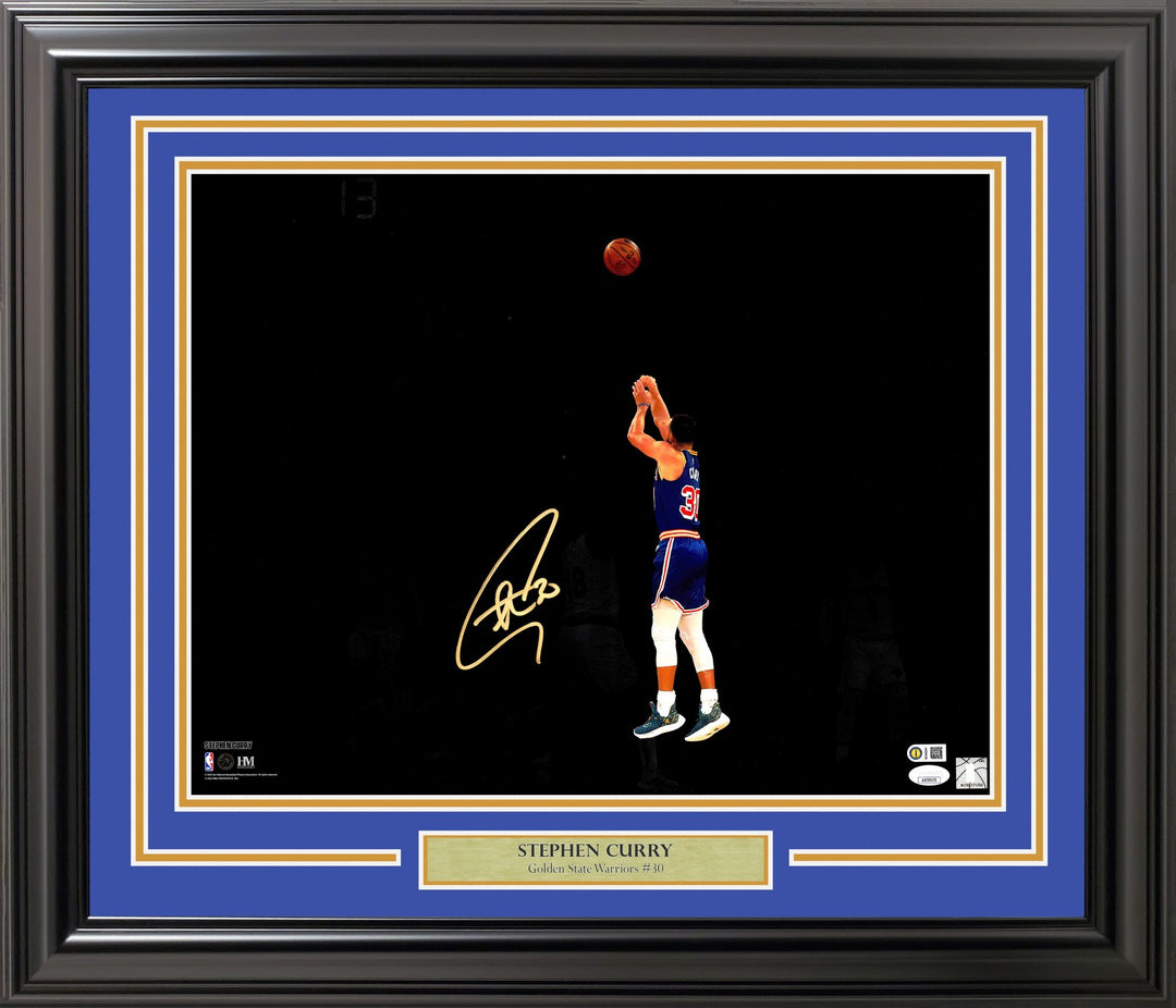 Stephen Curry Signed Framed 16x20 Photo Golden State Warriors Spotlight JSA