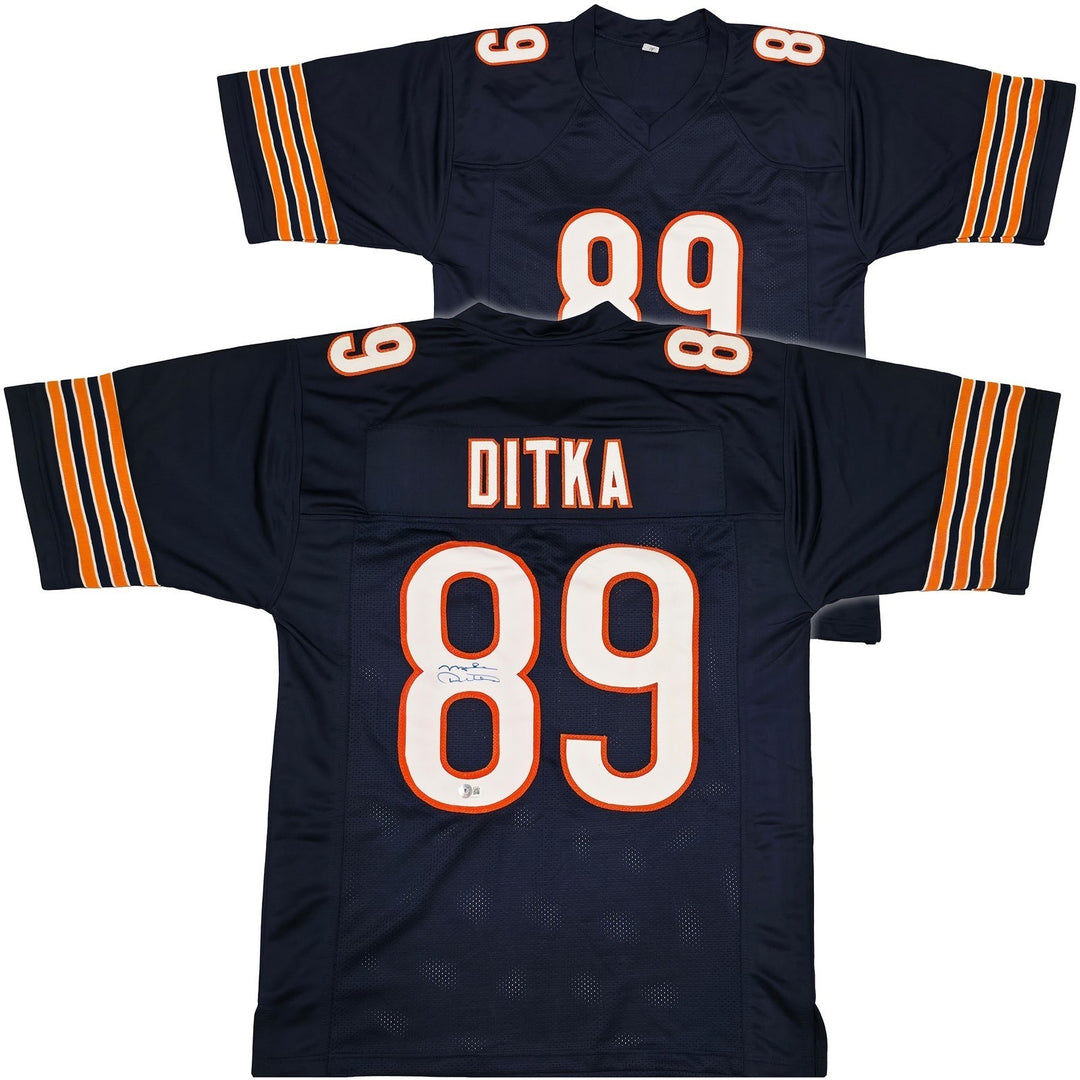 Chicago Bears Mike Ditka Autographed Signed Blue Jersey Beckett BAS QR