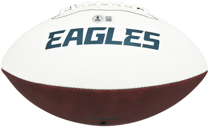 LeSean McCoy Signed Philadelphia Eagles White Logo Football Beckett BAS Witness