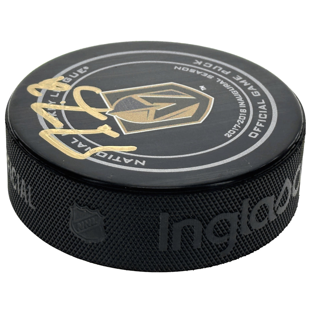 Marc-Andre Fleury Autograph Vegas Golden Knights Official 2017 Puck IGM Fanatics