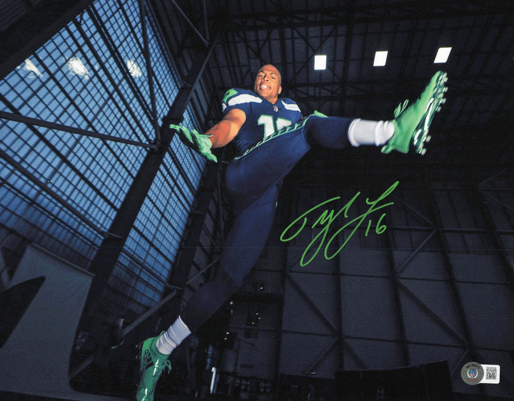 Tyler Lockett Signed 11x14 Photo Seattle Seahawks Beckett Wit #1W198196