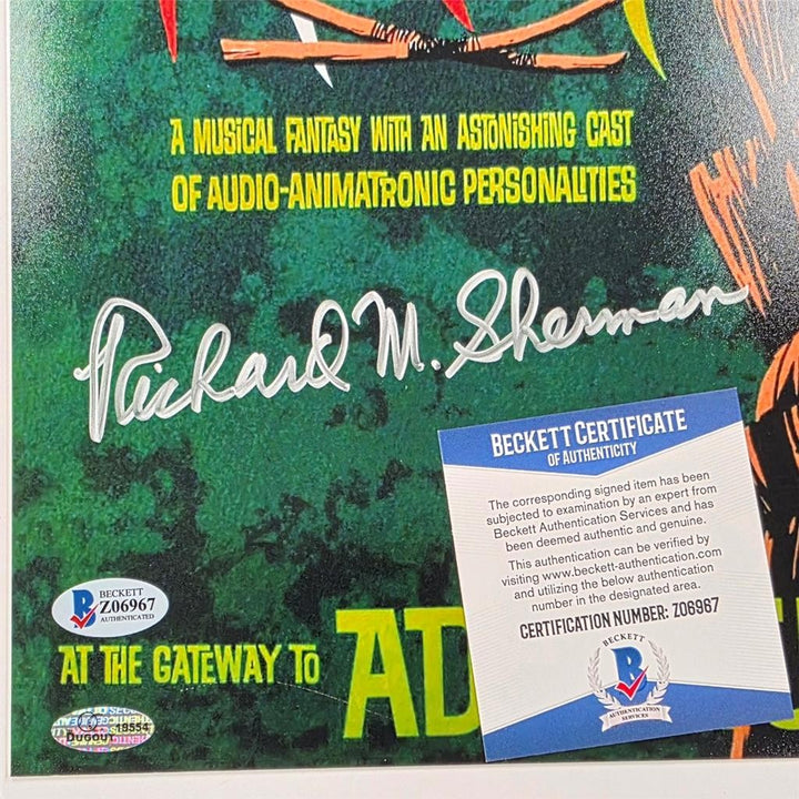 *READ* Songwriter Richard Sherman signed Tiki Room 11x17 Photo ~ Beckett BAS COA