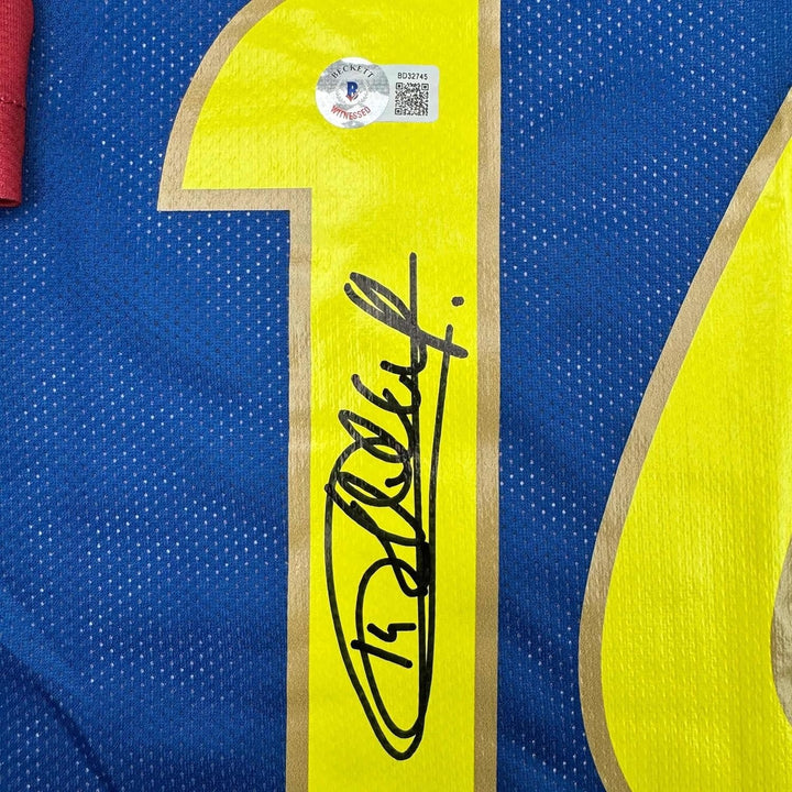Framed Autographed/Signed Thierry Henry 35x39 FC Barcelona Blue Jersey COA