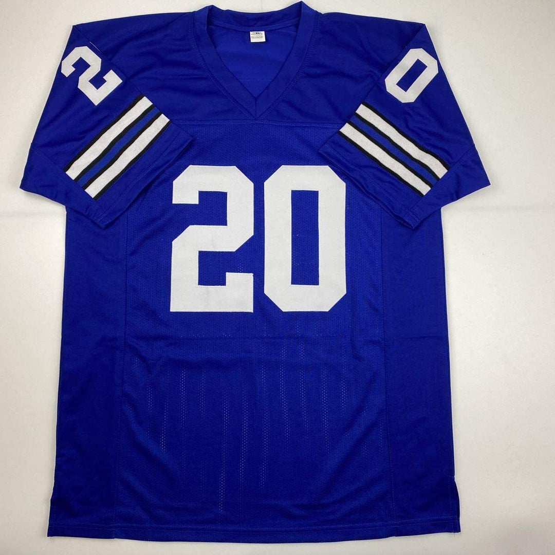 Autographed/Signed MEL RENFRO HOF 96 Dallas Blue Football Jersey JSA COA Auto