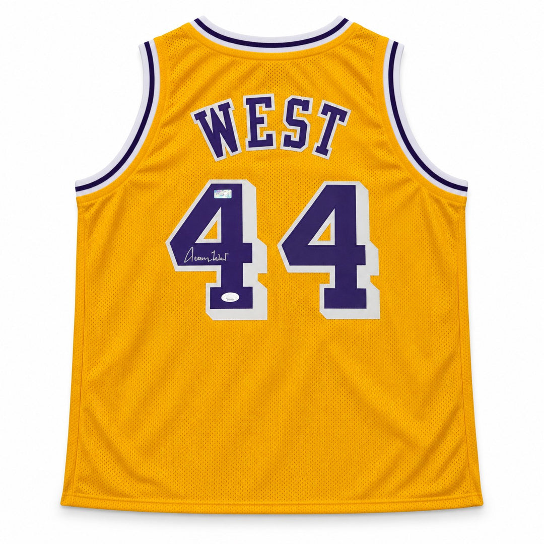 Jerry West Signed Lakers Yellow Custom Jersey JSA Witness