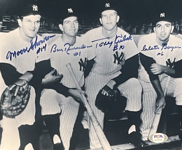1961 Ny Yankees Infield Signed 8x10 Framed Photo Tony Kubek Boyer 4 Auto PSA Coa