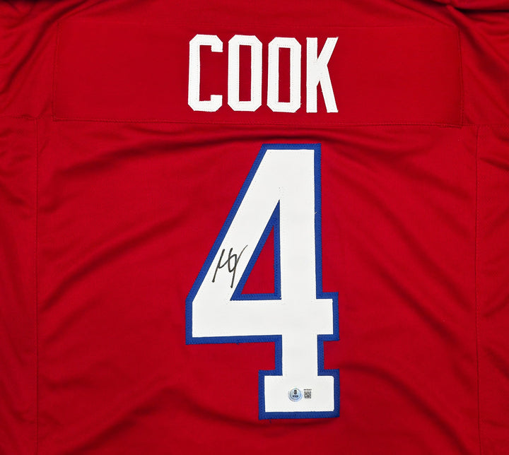 Buffalo Bills James Cook Signed Red Jersey Beckett BAS Witness