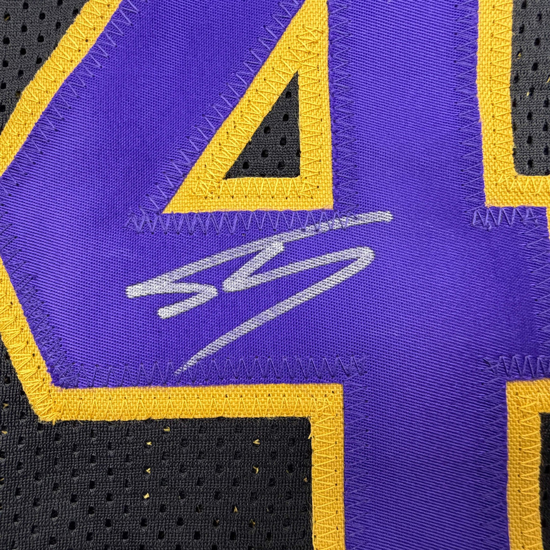 Autographed/Signed SHAQUILLE SHAQ O'NEAL Los Angeles Black Jersey JSA COA Auto