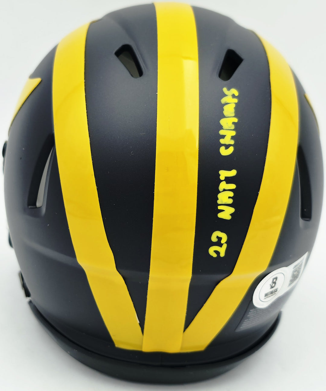 Mike Sainristil Auto Michigan Wolverines Blue Speed Mini Helmet 23 Natl Champs