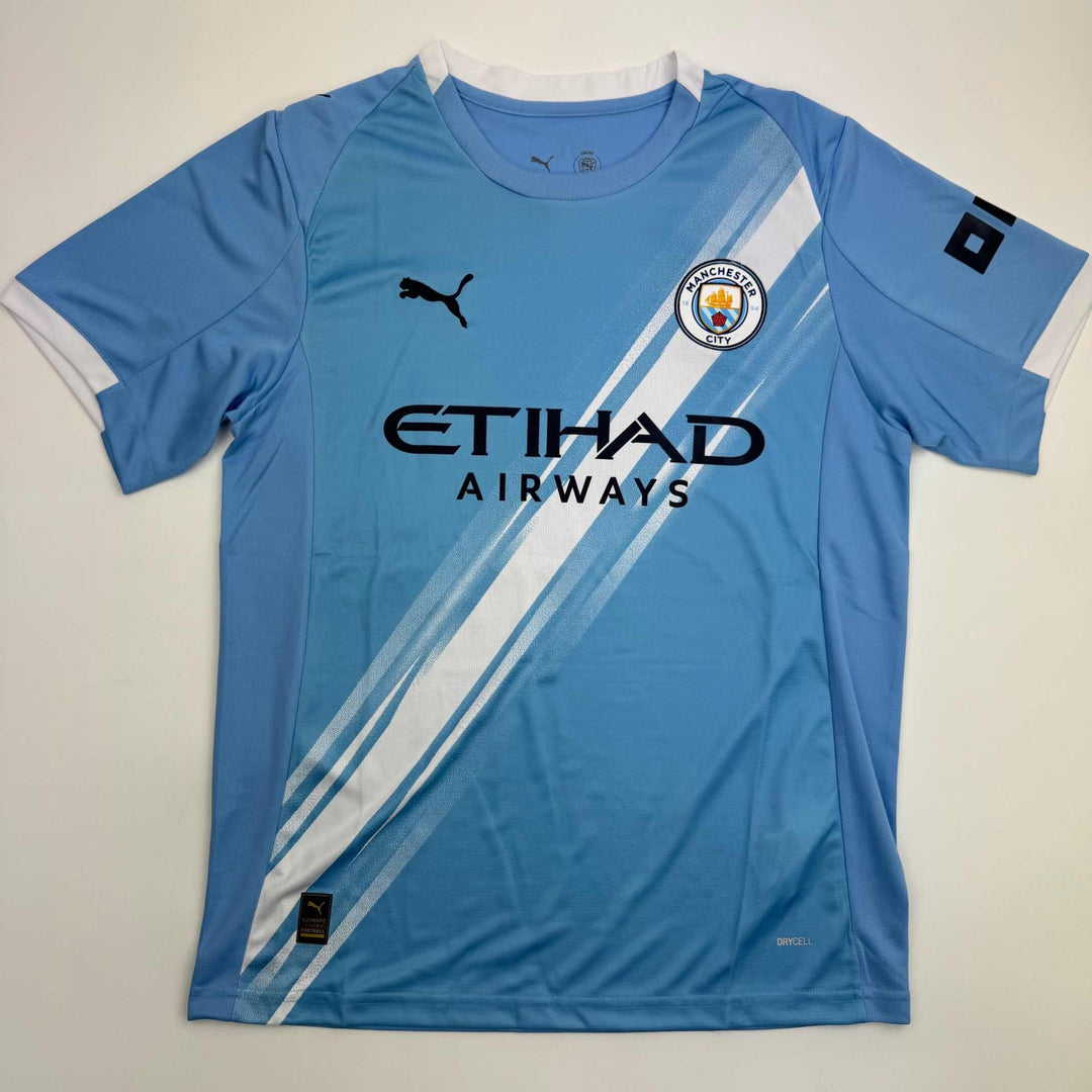 Autographed/Signed Savinho Manchester City Blue Soccer Jersey Beckett BAS COA