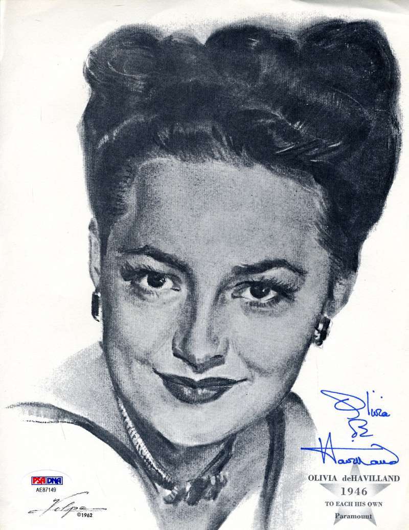 Olivia De Havilland Psa Dna Coa Autograph 8x10 Photo Hand Signed