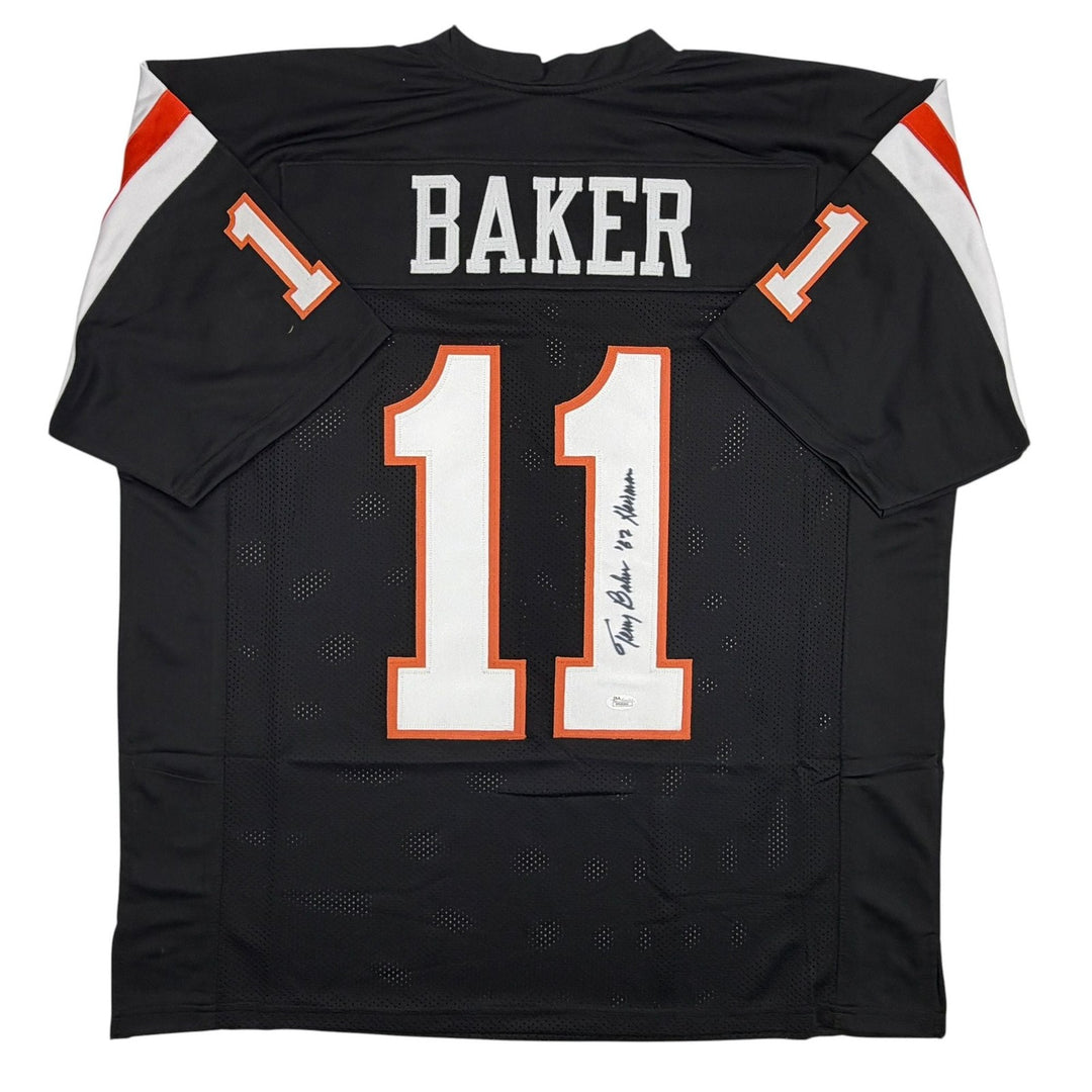 Autographed/Signed Terry Baker Heisman 62 Oregon State Black Jersey JSA COA