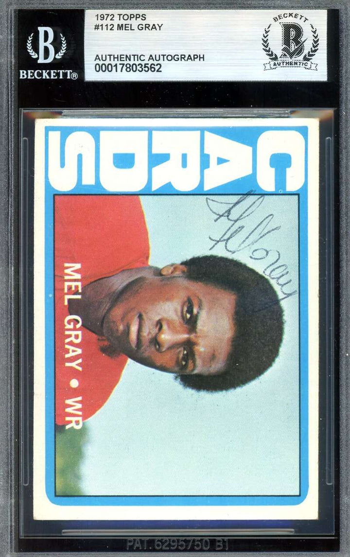 Mel Gray Beckett BAS Vintage Signed 1972 Topps Rookie Autograph