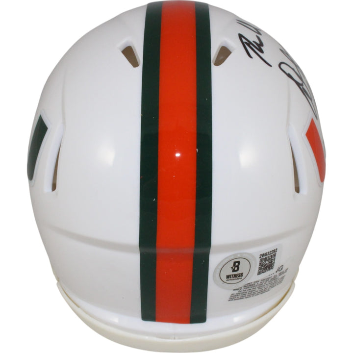 Warren Sapp Autographed Miami Hurricanes Mini Helmet THE U Beckett Witness 50189