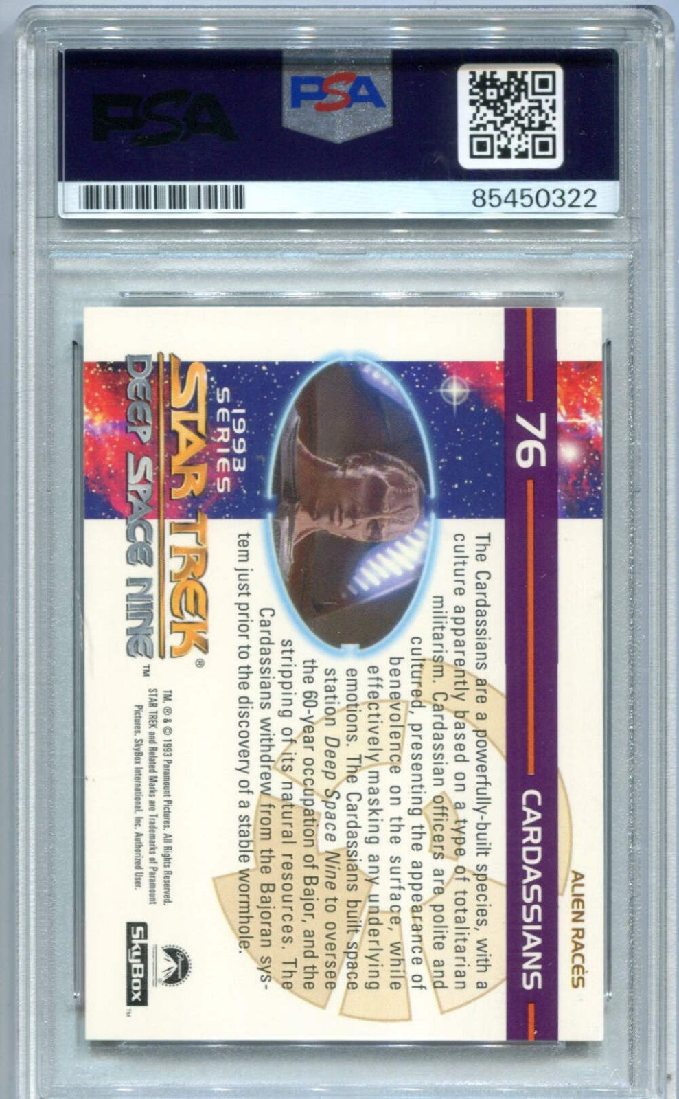Marc Alaimo 1993 Star Trek Deep Space Nine #76 PSA Authentic Auto Card