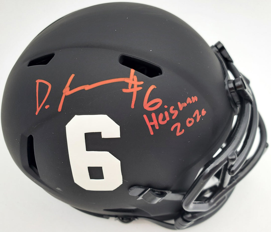 Devonta Smith Signed Alabama Crimson Tide Eclipse Black Speed Mini Helmet