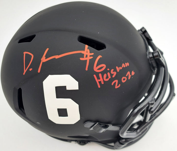 Devonta Smith Signed Alabama Crimson Tide Eclipse Black Speed Mini Helmet