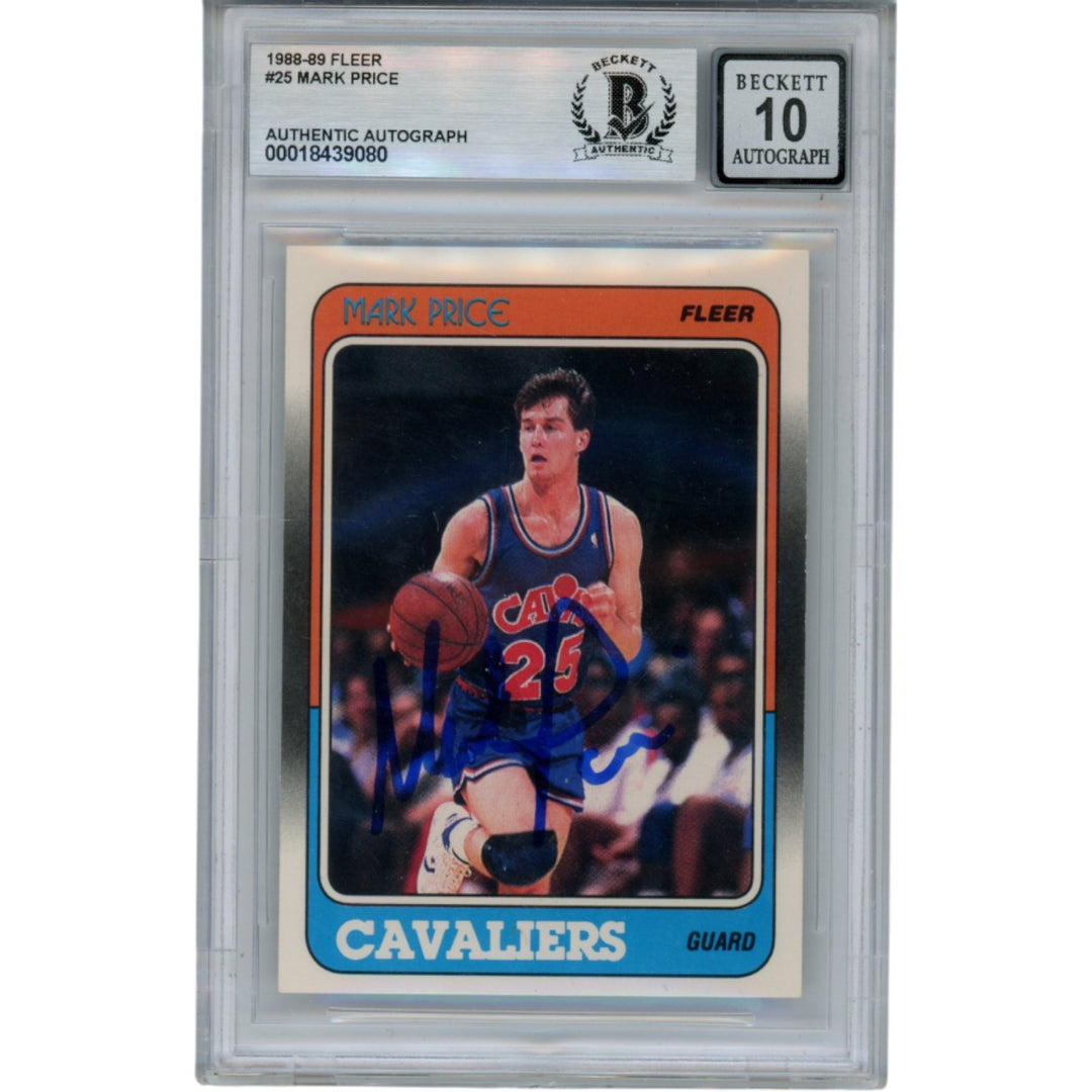 Mark Price Autographed 1988 Fleer #25 Rookie Trading Card 10 Slab Beckett 51911