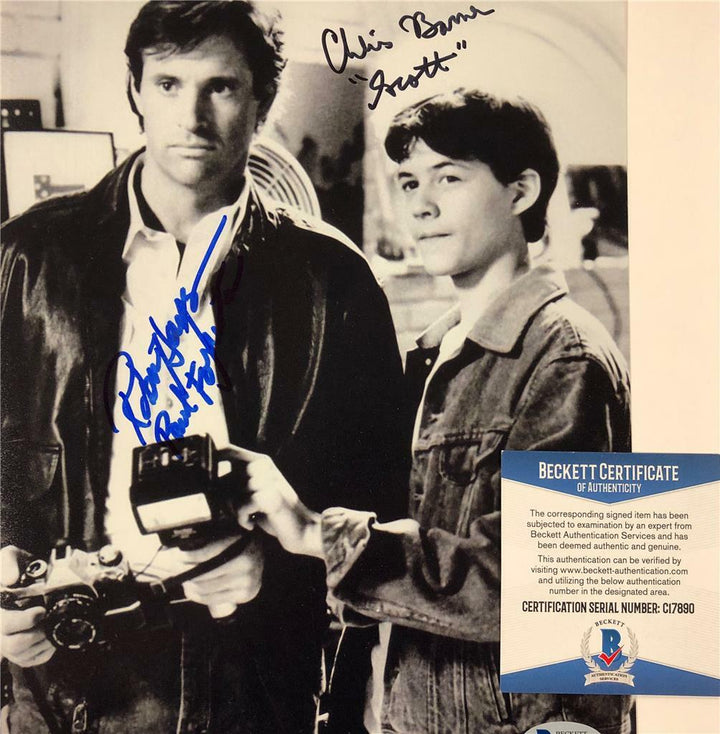 CHRISTOPHER DANIEL BARNES & ROBERT HAYS signed STARMAN 8x10 Photo ~ BAS COA