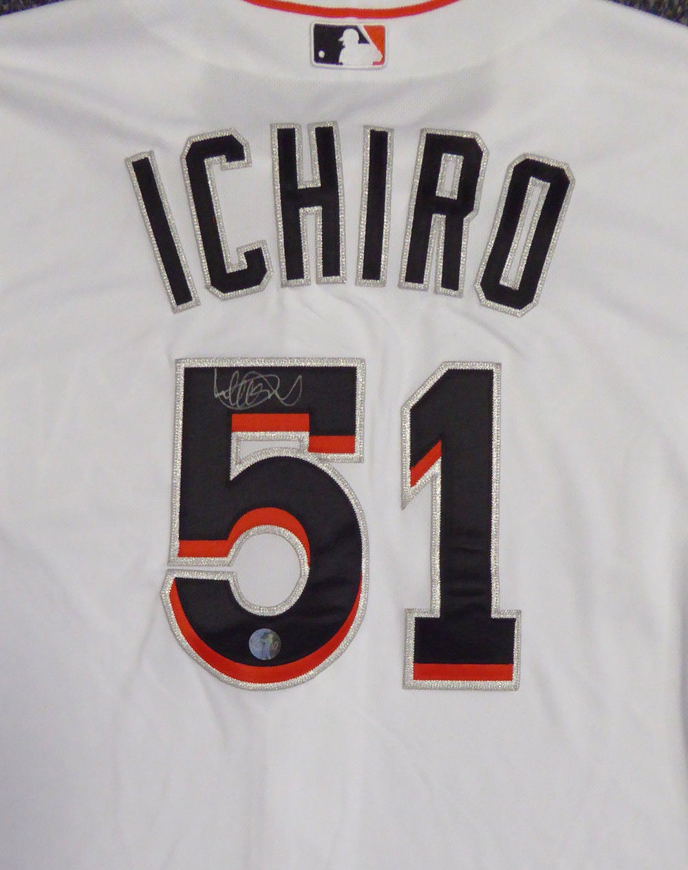 Miami Marlins Ichiro Suzuki Signed White Majestic Cool Base Jersey Size 44 IS