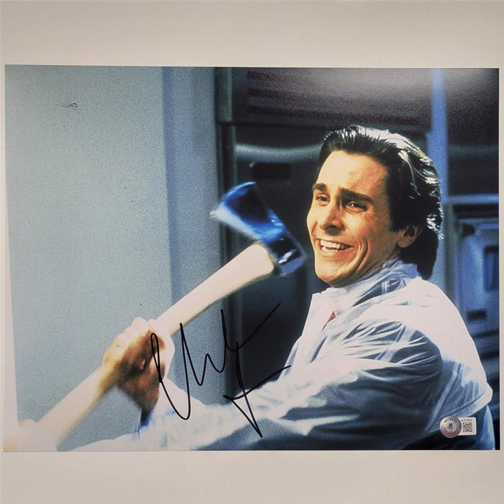 Christian Bale autograph signed American Psycho 11x14 photo ~ BAS Beckett Holo
