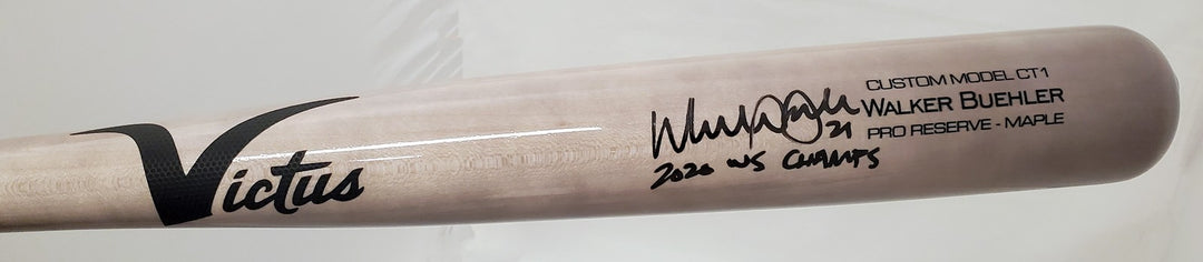 Walker Buehler Signed Blonde Victus Game Model Bat Dodgers Beckett QR