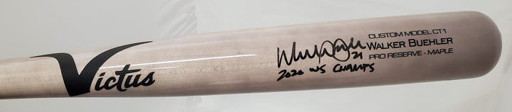 Walker Buehler Signed Blonde Victus Game Model Bat Dodgers Beckett QR