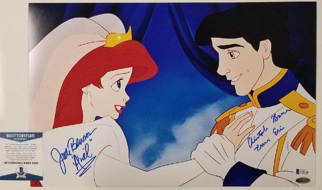 Jodi Benson & Christopher Barnes signed Little Mermaid 11x17 Photo 2 ~ BAS COA