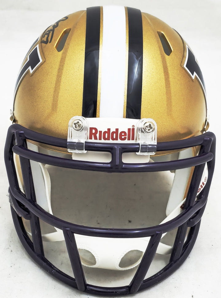 Dillon Johnson Auto Signed Washington Huskies Gold Speed Mini Helmet MCS Holo