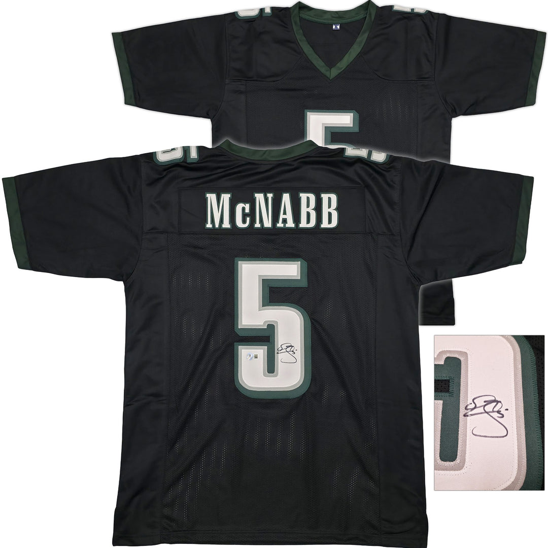 Philadelphia Eagles Donovan McNabb Signed Black Jersey Beckett Witness