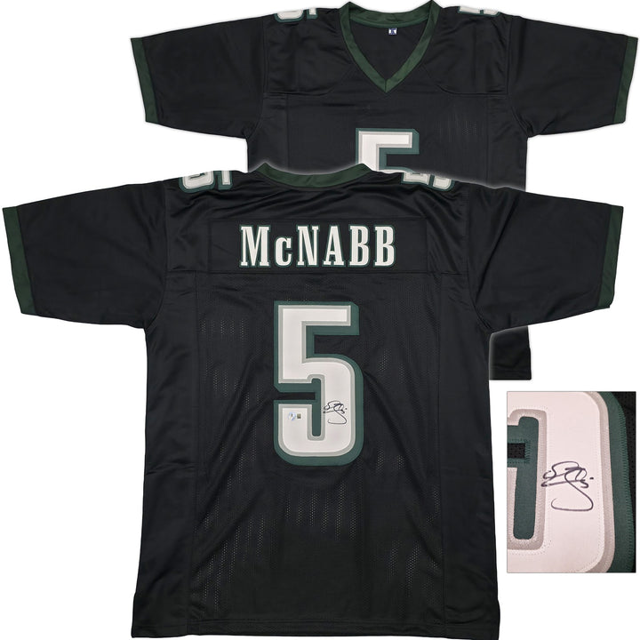 Philadelphia Eagles Donovan McNabb Signed Black Jersey Beckett Witness