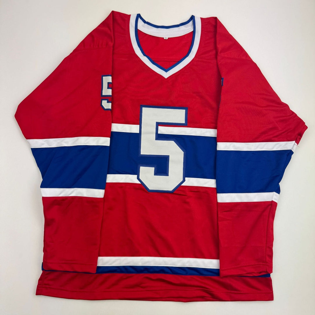 Autographed/Signed Guy Lapointe Montreal Red Hockey Jersey Beckett BSA COA