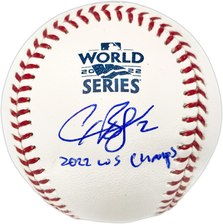 Alex Bregman Auto Signed 2022 WS Logo Baseball Astros 2022 WS Champs Beckett Wit
