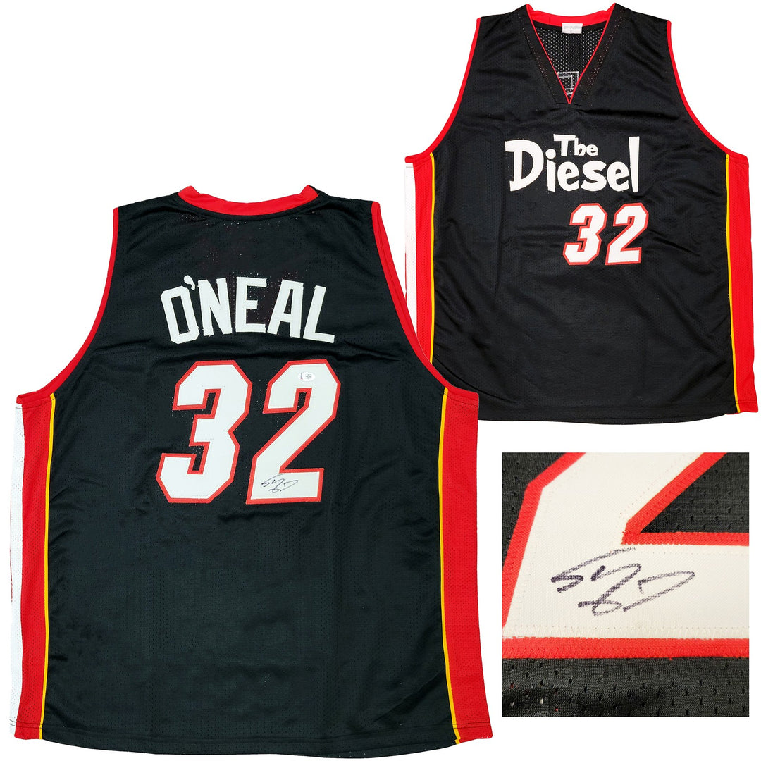 Miami Heat Shaquille Shaq O'Neal Signed Black Jersey The Diesel Beckett
