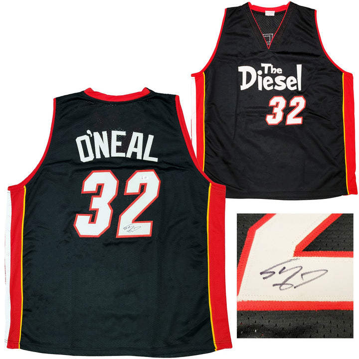 Miami Heat Shaquille Shaq O'Neal Signed Black Jersey The Diesel Beckett